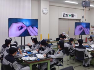 スマモ科1年生 圧着端子講習