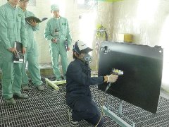 水性塗装デモ(乾燥中)